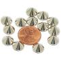 RuiLing 50pcs Cone Studs Rivet Bullet Spikes Rapid Rivets Rock Leathercraft Decorations Accessory Handmade DIY Crafts for Punk Jewelry Shoes Clothes Bags Garment 10x7mm Silver