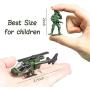 18 Pack Die-cast Military Vehicles Sets,6 Pack Assorted Alloy Metal Army Models Car Toys and 12 Pack Soldier Army Men, Mini Army Toy Tank,Panzer,Anti-Air Vehicle,Helicopter Playset for Kids Boys