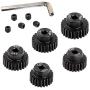 kingsea 5pcs Metal Steel 48P Pinion Gear 3.175mm Shaft 22T 23T 24T 25T 26T Pitch Gears with Screwdriver 1/10 RC Brushless Brush Motor RC Upgrade Part