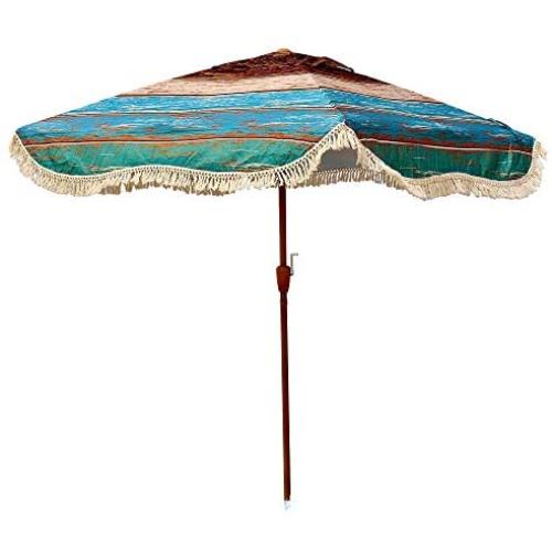 South Bay Board Co. - Premium Beach Umbrella - Extra Large for Complete Shade Coverage for 2 People -with XL Wind Vent, Stainless Metal Parts, and an Easy Crank Lift -Includes Carry Bag