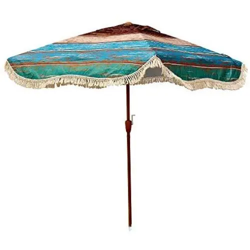 South Bay Board Co. - Premium Beach Umbrella - Extra Large for Complete Shade Coverage for 2 People -with XL Wind Vent, Stainless Metal Parts, and an Easy Crank Lift -Includes Carry Bag