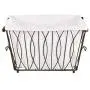 Artesa Verona Collapsible Metal Laundry Cart with Removable Basket & Canvas Bag, 20.5& L x 16.2& W x 13& H, Antique Black