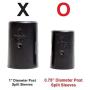 APOLLO HARDWARE 3/4 Inch Shelf Clips/Split Sleeves, Black(3/4'' & 19.1mm Diameter Post Size)(2 Pack)