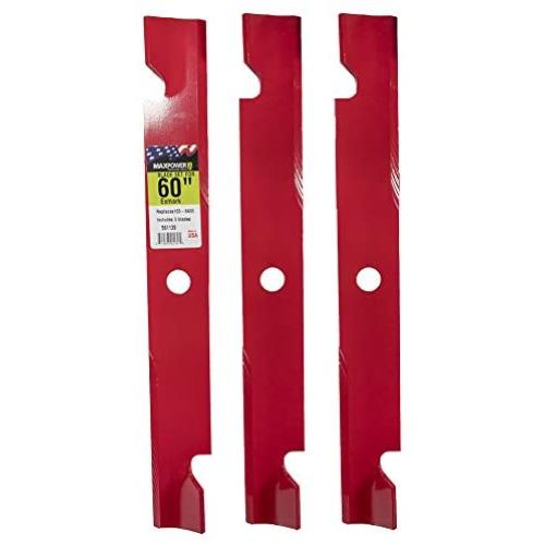 Maxpower 561139B Heavy Duty 3-Blade Set for 60'' Cut Exmark Replaces 103-6403, 103-6403-S, Red