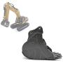 Drfeify RC Car Bucket, Metal Remote Control Excavator Engineering Car Replacement Accessory Bucket Present for Kids Above 8 Years Old