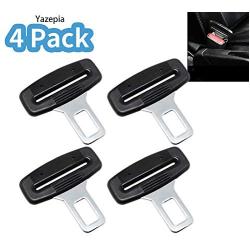 Car Seat Belt Clips 4Pack Yazepia Universal Seat Belt Buckle Alarm Stopper Metal Rust Proof Durable Clips Specially Adapted for Use On Vehicle Safety Belts (black)