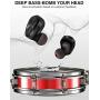 True Wireless Earbuds Deep Bass HD Call Quality, Bluetooth 5.0 IPX7 Waterproof TWS Bluetooth Earbuds, 20H Playtime Built-in Mic In-Ear Earphones Fit iPhone/Android Metal Frosted Charging Case