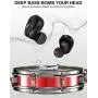 True Wireless Earbuds Deep Bass HD Call Quality, Bluetooth 5.0 IPX7 Waterproof TWS Bluetooth Earbuds, 20H Playtime Built-in Mic In-Ear Earphones Fit iPhone/Android Metal Frosted Charging Case