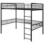 DHP Full Metal Loft Bed with Ladder, Space-Saving Design, Black
