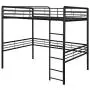 DHP Full Metal Loft Bed with Ladder, Space-Saving Design, Black DHP Full Metal Loft Bed with Ladder, Space-Saving Design, Black