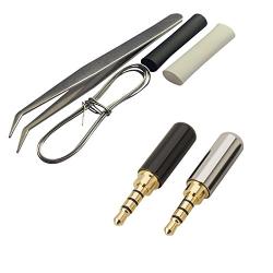 Timibis 4 Pole 3.5mm Male Repair Headphone Jack Plug Metal Audio Soldering & Spring Tool Kits