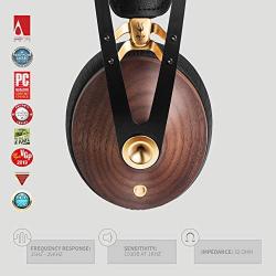 Meze 99 Classics Walnut Gold | Wired Over-Ear Headphones with Mic and Self Adjustable Headband | Classic Wooden Closed-Back Headset for Audiophiles