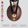 Meze 99 Classics Walnut Gold | Wired Over-Ear Headphones with Mic and Self Adjustable Headband | Classic Wooden Closed-Back Headset for Audiophiles