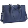 Laptop Bag for Women Waterproof Lightweight Leather 15.6 Inch Computer Tote Bag Business Office Briefcase Large Capacity Handbag Shoulder Bag Professional Office Work Bag Blue