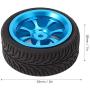 Drfeify RC Car Wheel Hub Kit, 4pcs Rubber Tire Metal Wheel Hub 1/18 RC Car Accessories Compatible for WLtoys A959 A979