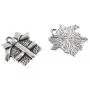 Silver Wrapped Present Metal Charm, Holiday Gift Box with Bow (20 Pieces) Silver Wrapped Present Metal Charm, Holiday Gift Box with Bow (20 Pieces)