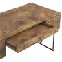 Analiese 4-Drawer Writing Desk Antique Nutmeg and Black
