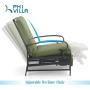 PHI VILLA Adjustable Patio Recliner Chair Metal Outdoor Lounge Chair with Removable Cushions Support 300lbs, Matcha