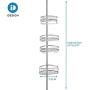 iDesign York Metal Wire Tension Rod Corner Shower Caddy, Adjustable 5-9 Pole and Baskets for Shampoo, Conditioner, Soap with Hooks for Razors, Towels, Silver