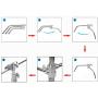 EACHSHOT C Stand Heavy Duty 100% Metal Max 10.8ft/330cm with 4.2ft/128cm Holding Arm Adjustable Light Stand cStand w/Boom Arm 2 Pcs Grip Head for Photography Photo Studio Video Reflector Monolight