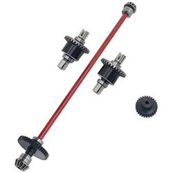 F Fityle 1/12 RC Car Metal Upgrade Parts Differential Mechanism Gear Motor Gear Central Drive Shaft Kit for WLtoys 124018 124019 Spare Repair Accs Replacement - 4pcs Red