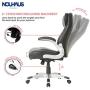 NOUHAUS +Posture Ergonomic PU Leather Office Chair. Click5 Lumbar Support with FlipAdjust Armrests. Modern Executive Chair and Computer Desk Chair (Black)