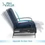 PHI VILLA Adjustable Patio Recliner Chair Metal Outdoor Lounge Chair with Removable Cushions Support 300lbs, Navy PHI VILLA Adjustable Patio Recliner Chair Metal Outdoor Lounge Chair with Removable Cushions Support 300lbs, Navy