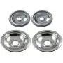 KITCHEN BASICS 101 316048413 and 316048414 Replacement Chrome Drip Pans for Frigidaire Kenmore - Includes 2 6-Inch and 2 8-Inch Pans, 4 Pack KITCHEN BASICS 101 316048413 and 316048414 Replacement Chrome Drip Pans for Frigidaire Kenmore - Includes 2 6-Inch and 2 8-Inch Pans, 4 Pack