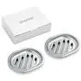 Stainless Steel Soap Dish Durable for Many Years, Brushed Metal Soap Holder with Draining Tray for Bathroom Shower, Bathtub, Kitchen Sink (2-pack)
