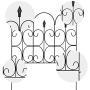 Amagabeli Decorative Garden Fence Outdoor Coated Metal Rustproof 32in x 10ft Landscape Wrought Iron Wire Border Folding Patio Fences Flower Bed Fencing Barrier Section Panels Decor Picket Edging Black