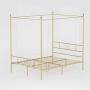WeeHom Queen Size Metal Canopy Bed Frame No Box Spring Needed Support Mattress Foundation Easy Set-Up Steel Platform Bed Gold