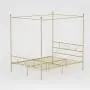 WeeHom Queen Size Metal Canopy Bed Frame No Box Spring Needed Support Mattress Foundation Easy Set-Up Steel Platform Bed Gold WeeHom Queen Size Metal Canopy Bed Frame No Box Spring Needed Support Mattress Foundation Easy Set-Up Steel Platform Bed Gold