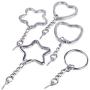 BronaGrand 30 Pieces Metal Key Rings with Extend Key Chains and Screw Eye Pins for Crafting,5 Styles