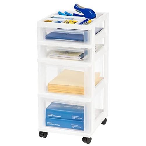 IRIS USA, Inc. MC-322-TOP NEW MINI CHEST, 4 Drawer, White