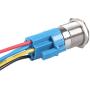 ESUPPORT Momentary 19mm 12V 5A Blue LED Light Angel Eye Metal Push Button Toggle Switch Socket Plug Wire Home Office