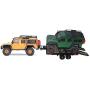 V GEBY RC Trailer, 1/10 RC Crawler Truck Spare Parts RC Wheel Type Heavy Duty Metal Trailer Dual Axle RC Model Hop-ups