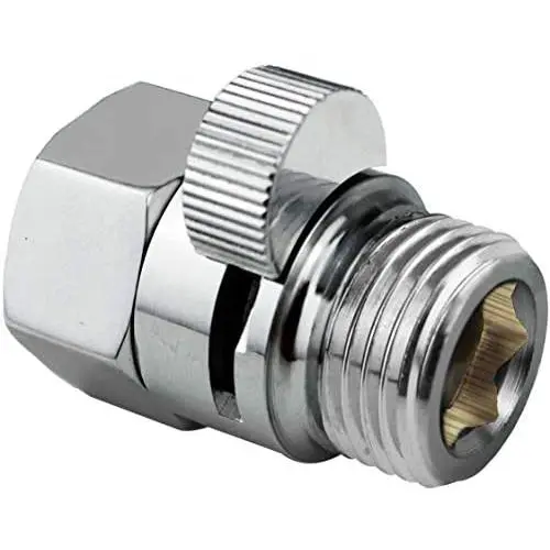 PIH Shower Volume Control Valve, Shut-Off One Piece Copper Brass Made, 1/2 Standard Connection, Chrome Polished