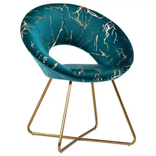 Duhome Atrovirens Accent Chair Velvet Vanity Chair Lliving Room Chairs Desk Chair with Golden Legs Mid-Back 1 pcs Duhome Atrovirens Accent Chair Velvet Vanity Chair Lliving Room Chairs Desk Chair with Golden Legs Mid-Back 1 pcs