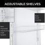 Smart Design Over The Door Adjustable Pantry Organizer Rack w/ 6 Adjustable Shelves - Large 58 Inch - Steel Construction w/ Hooks & Screws - for Cans, Food, Misc. Item - Kitchen [White]