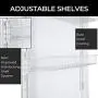 Smart Design Over The Door Adjustable Pantry Organizer Rack w/ 6 Adjustable Shelves - Large 58 Inch - Steel Construction w/ Hooks & Screws - for Cans, Food, Misc. Item - Kitchen [White]