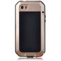 New Waterproof Shockproof Aluminum Gorilla Glass Metal Military Heavy Duty Armor Bumper Cover Case for Apple iPhone 5 5S Home Key +Fingerprint (Gold)