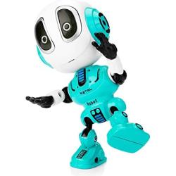 Sopu Talking Robot Toys Repeats What You Say Kids Robot Toy Metal Mini Body Robot with Repeats Your Voice, Colorful Flashing Lights and Cool Sounds Robot Interactive Toy for Boys and Girls Gift (Blue)