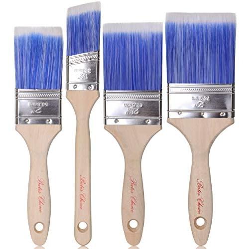 Bates Paint Brushes - 4 Pack, Treated Wood Handle, Paint Brush, Paint Brushes Set, Professional Brush Set, Trim Paint Brush, Paintbrush, Small Paint Brush, Stain Brush