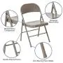 Flash Furniture HERCULES Series Double Braced Gray Metal Folding Chair Flash Furniture HERCULES Series Double Braced Gray Metal Folding Chair