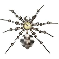 HMANE 3D Metal Puzzle Model Kit, Spider Mechanical Stainless Steel Puzzle Clock Crafts Toys Ornaments Model