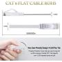 Cat6 Flat Ethernet Cable, 50 FT Computer LAN Internet Network Cable, Patch Cord with Clips with Snagless Rj45 Connectors for PS4, Xbox one, Switch, IP Cameras, Modem, Printers, Router -White