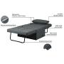 Diophros Ottoman Sleeper Sofa Bed, 4 in 1 Convertible Chair Multi-Function Folding Guest Sofa Chair for Living Room, Apartment (Deep Grey)