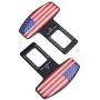 2 Packs Car Seat Belt Clip, Car Seat Belt Silencer Metal Tongue, Seat Safety Belt Buckle Auto Metal Seat, Universal Fit, National Flag