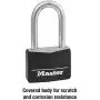 Master Lock 141DLF Covered Aluminum Padlock with Key, Black Master Lock 141DLF Covered Aluminum Padlock with Key, Black