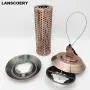 LANSCOERY Metal Wild Bird Feeder Hanging with High Seed Capacity for Garden Yard Decorations, Weatherproof Birdfeeder Perches, Dome Shaped Roof (Brown) LANSCOERY Metal Wild Bird Feeder Hanging with High Seed Capacity for Garden Yard Decorations, Weatherproof Birdfeeder Perches, Dome Shaped Roof (Brown)
